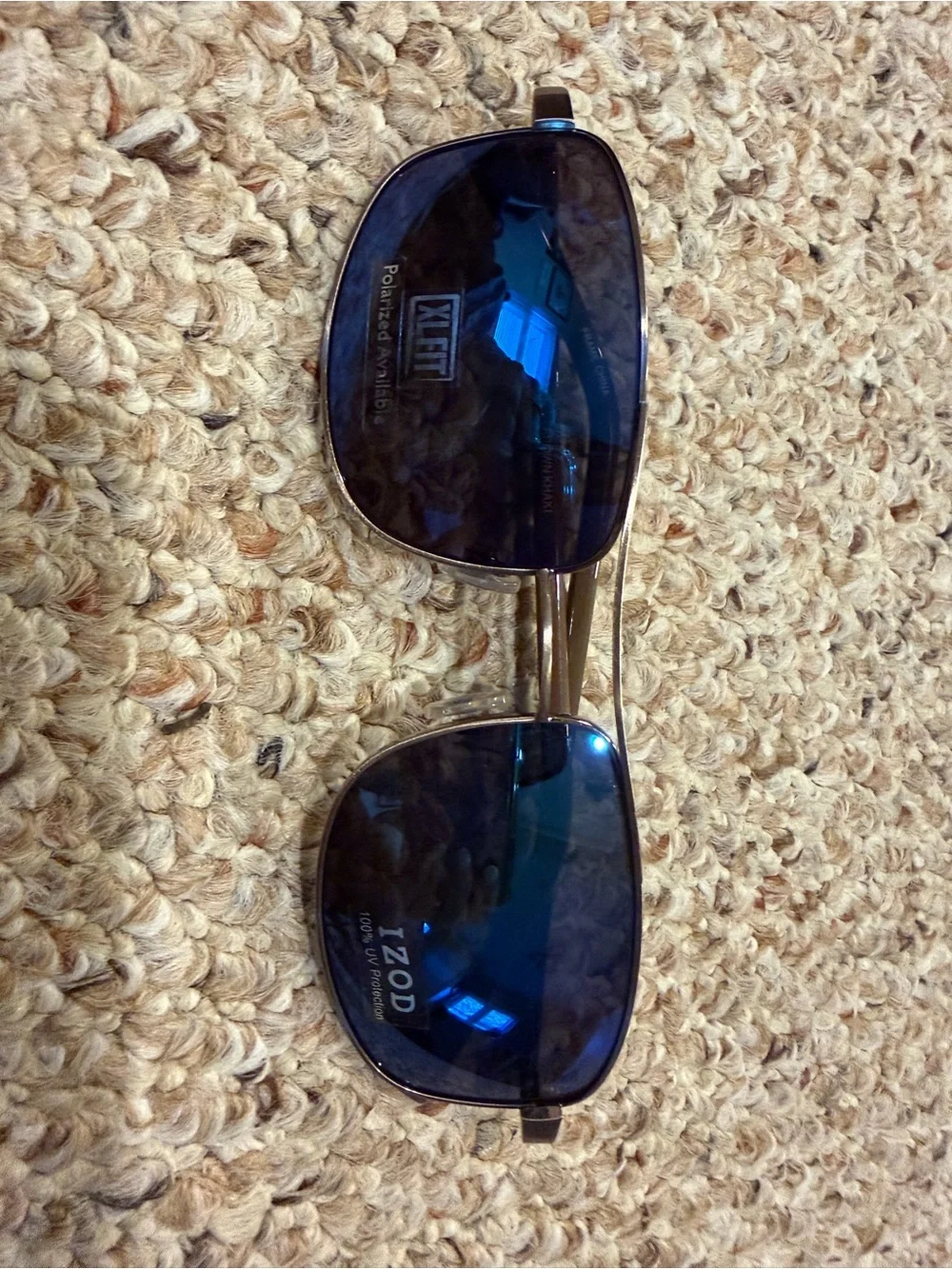 Izod Men’s Blue Lens Metal Aviator Sunglasses